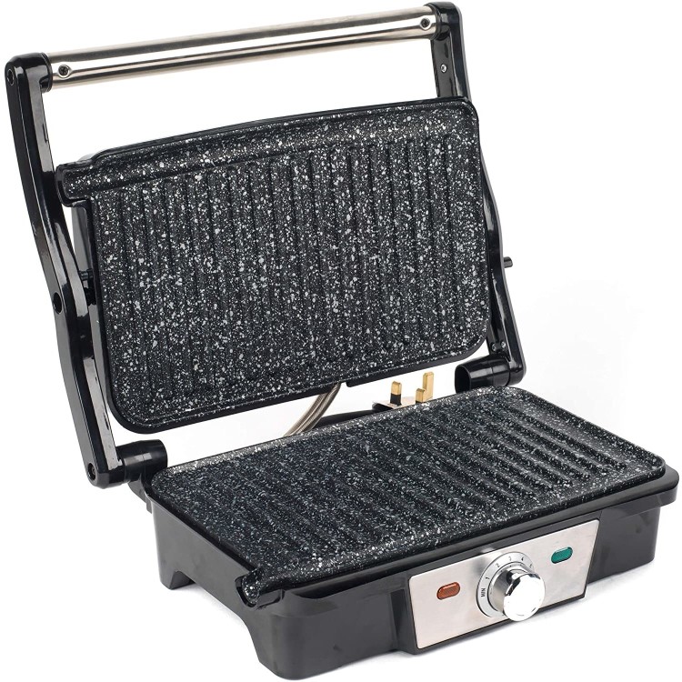 GRADE A2 - Salter EK2132MG Megastone Health Grill & Panini Maker - Stainless Steel
