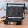 GRADE A2 - Salter EK2132MG Megastone Health Grill & Panini Maker - Stainless Steel