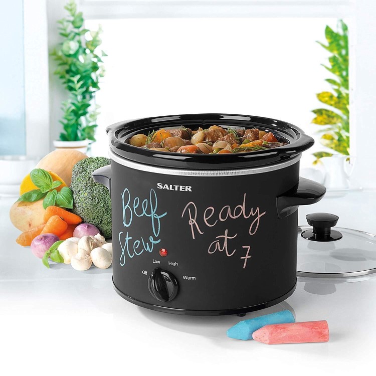 Salter EK2842 3.5L Chalkboard Slow Cooker - Black