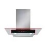 CDA 60cm Flat Glass Chimney Hood with LED Edge Lighting - Stainless Steel