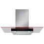 CDA 90cm Flat Glass Chimney Hood with LED Edge Lighting - Stainless Steel