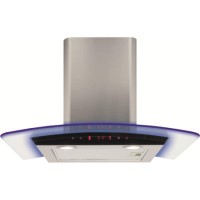 CDA 60cm Curved Glass Chimney Hood with LED Edge Lighting - Stainless Steel