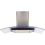 CDA 90cm Curved Glass Chimney Hood with LED Edge Lighting - Stainless Steel