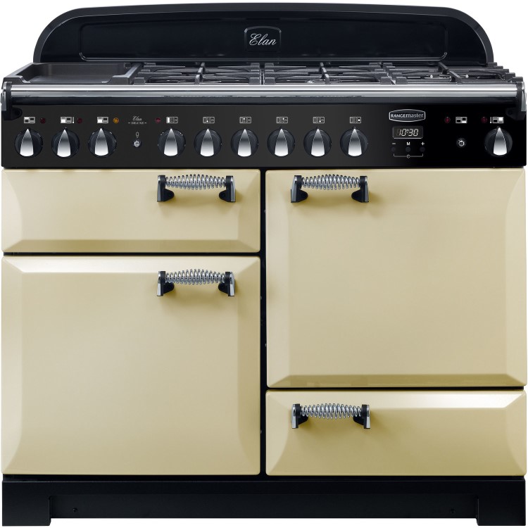 Rangemaster 118010 Elan Deluxe 110cm Dual Fuel Range Cooker - Cream