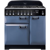 Rangemaster Elan Deluxe 90cm Dual Fuel Range Cooker - Stone Blue