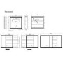 Black Sliding Square Mirrored Bathroom Cabinet with Lights 600 x 600mm - Elara