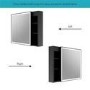 Black Sliding Recessed Bathroom Mirror Cabinet with Lights 600 x 600mm - Elara