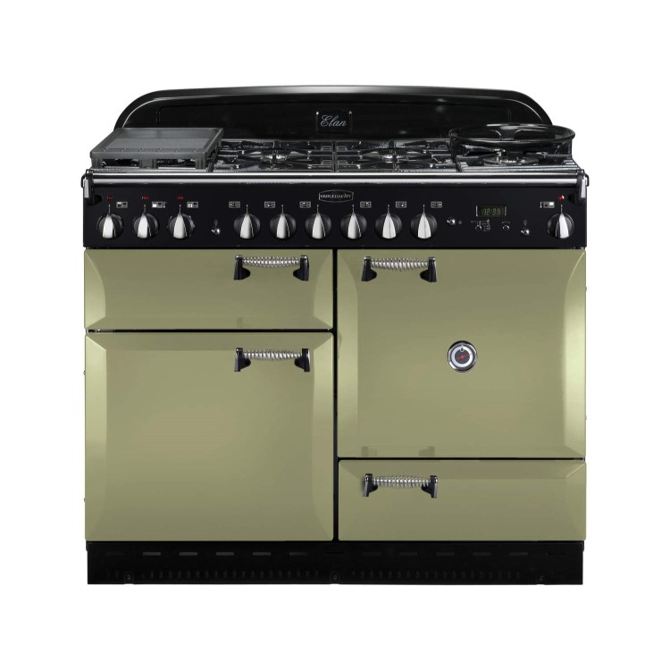Rangemaster 100990 Elan 110cm Dual Fuel Range Cooker - Olive Green