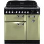 Rangemaster 100970 Elan 90cm Electric Range Cooker With Ceramic Hob - Olive Green