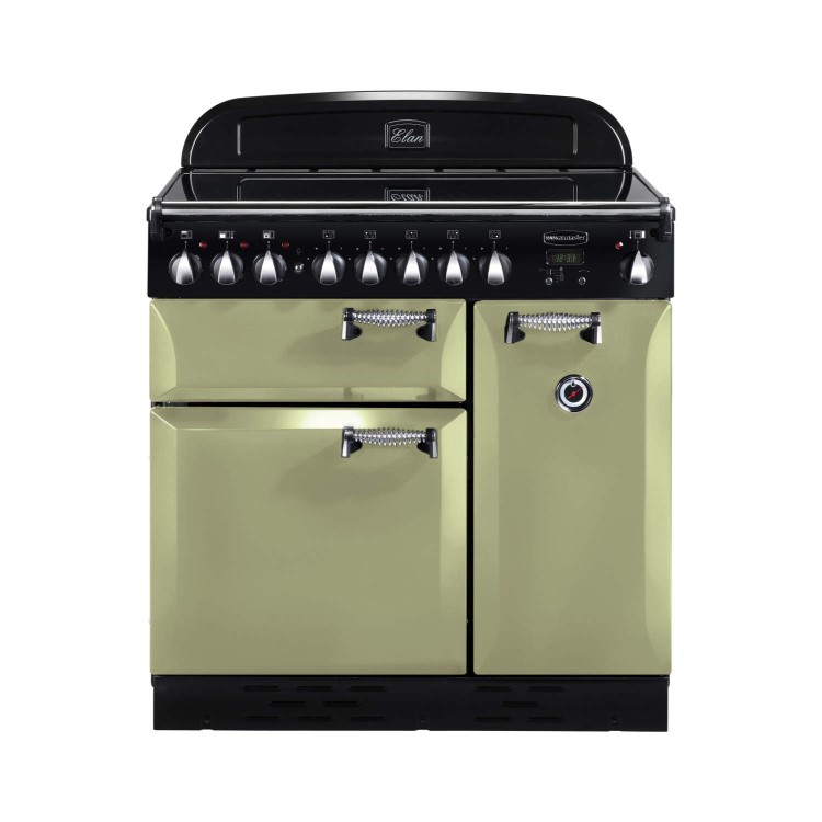 Rangemaster 100980 Elan 90cm Electric Range Cooker With Induction Hob - Olive Green