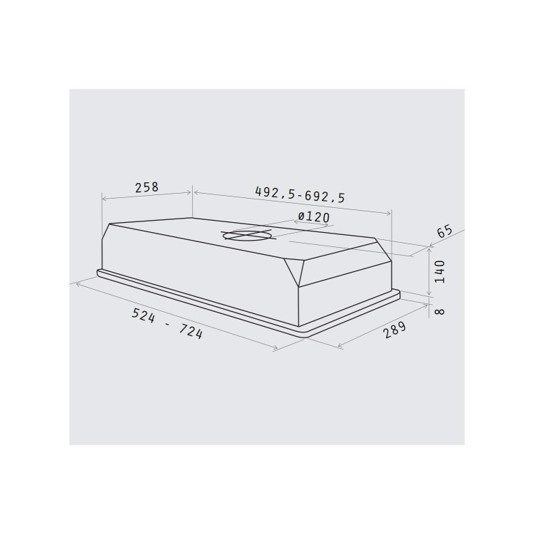 GRADE A2 - Elica ELB-60-2M Elibloc 9 60 2M Grey High Power 52cm Canopy Cooker Hood