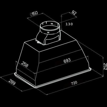 GRADE A1 - As new but box opened - Elica ELB-HT-80 ELBHT80 Ultra High Spec Grey 72cm Canopy Cooker Hood