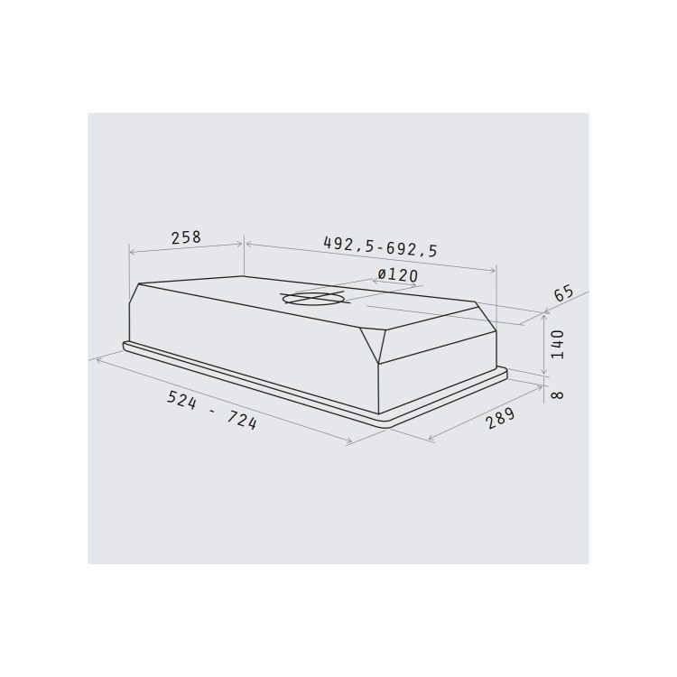 Elica ELB602M Elibloc 9 60 2M Grey Twin Motor 52cm Canopy Cooker Hood