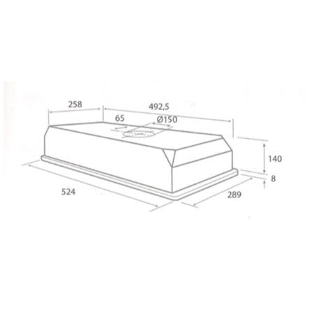 Elica ELB60RM Elibloc 9 60 RM Grey 524mm Canopy Cooker Hood With External Motor