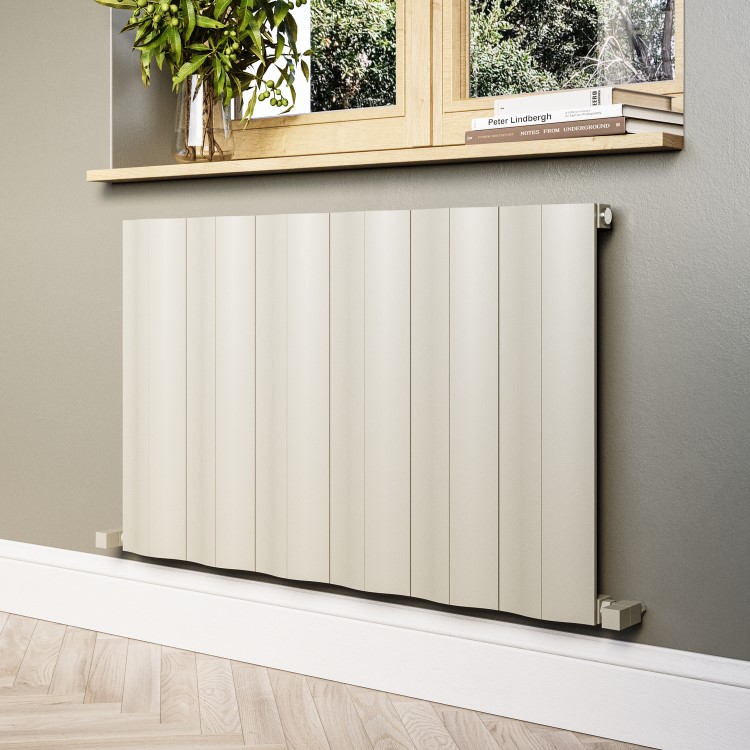 Beige Horizontal Designer Single Panel Radiator 600 x 970 - Elbrus