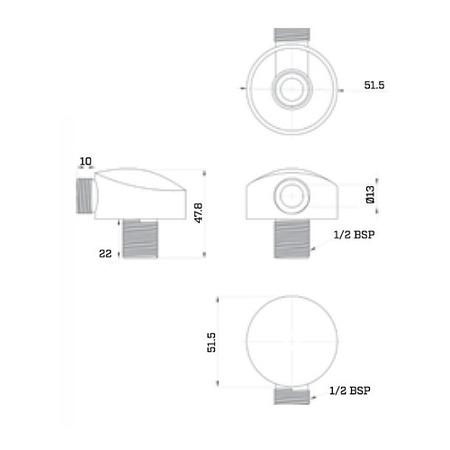 Reno Round Shower Elbow Outlet