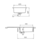 Rangemaster Elements Single Bowl Inset Black Granite Kitchen Sink with Reversible Drainer