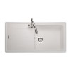 Single Bowl Inset White Granite Kitchen Sink with Reversible Drainer - Rangemaster Elements
