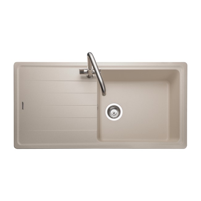Single Bowl Inset Stone Granite Kitchen Sink with Reversible Drainer - Rangemaster Elements