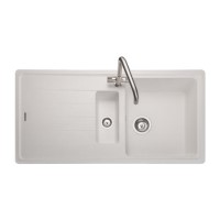 Rangemaster Elements 1.5 Bowl Inset White Granite Kitchen Sink with Reversible Drainer Rangemaster Elements 1.5 Bowl Inset White Granite Kitchen Sink with Reversible Drainer