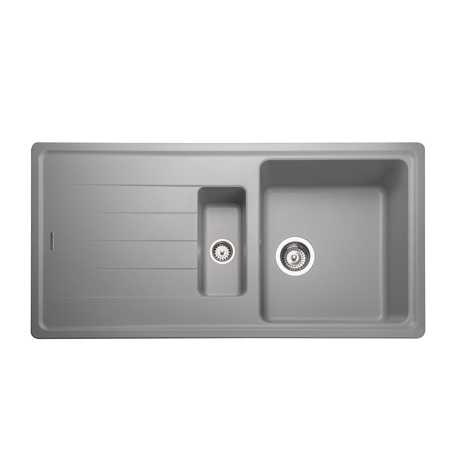 Rangemaster Elements 1.5 Bowl Inset Grey Granite Kitchen Sink with Reversible Drainer Rangemaster Elements 1.5 Bowl Inset Grey Granite Kitchen Sink with Reversible Drainer