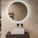 ELIOBP600 Round Backlit Bathroom Mirror with Battery Operated Lights 600mm - Elio