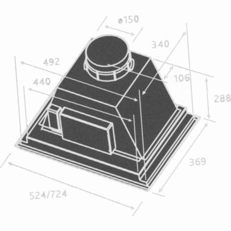 Elica ELIPER80 Perimeter Aspiration 724mm Canopy Cooker Hood Stainless Steel