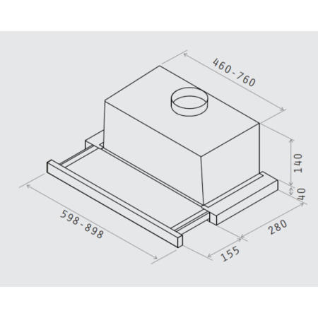 Elica ELITE14-90 90cm Slide-away Cooker Hood Stainless Steel