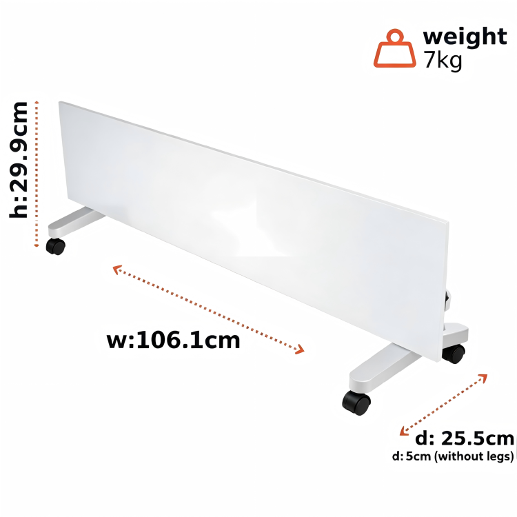 electriQ 750W Smart Slim Gloss White Glass Panel Heater Wall Mounted or Skirting Fitted Bathroom Safe Energy Efficient