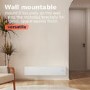 electriQ 750W Smart Slim Gloss White Glass Panel Heater Wall Mounted or Skirting Fitted Bathroom Safe Energy Efficient
