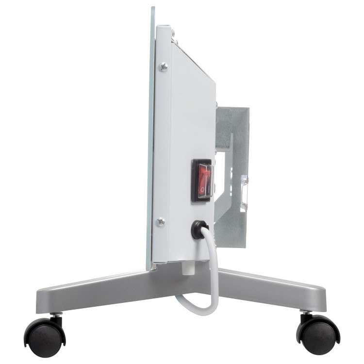 electriQ 750W Smart Slim Gloss White Glass Panel Heater Wall Mounted or Skirting Fitted Bathroom Safe Energy Efficient