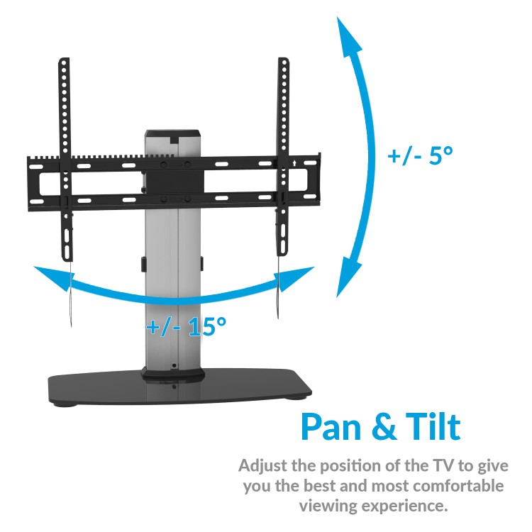 GRADE A2 - electriQ Table Top TV Pedestal Stand for TVs up to 65" with VESA upto 600 x 400