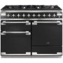 Refurbished Rangemaster Elise ELS110DFFCB 110cm Dual Fuel Range Cooker Charcoal Black and Brushed Nickel
