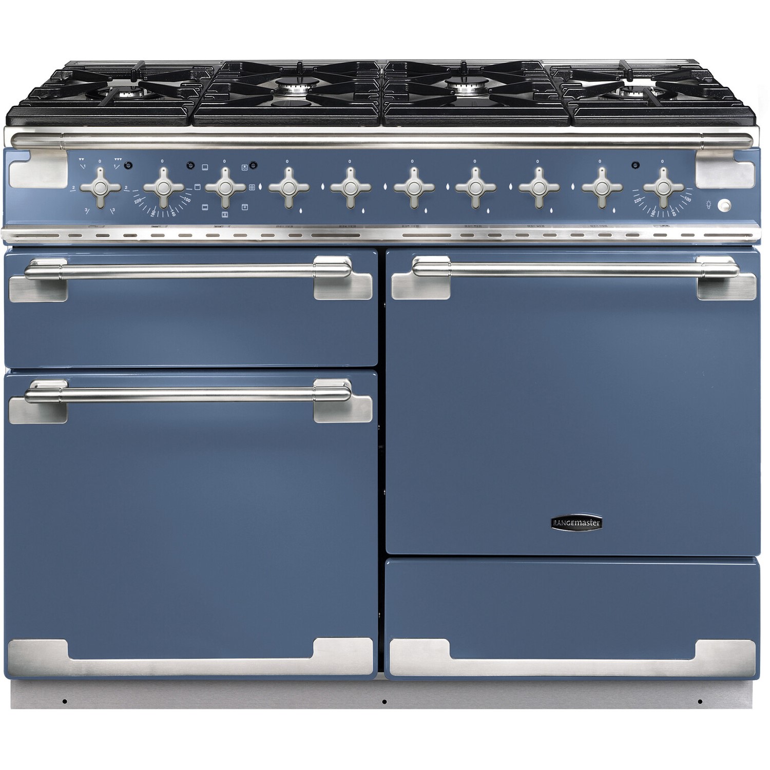 Rangemaster Elise 110cm Dual Fuel Range Cooker - Stone Blue