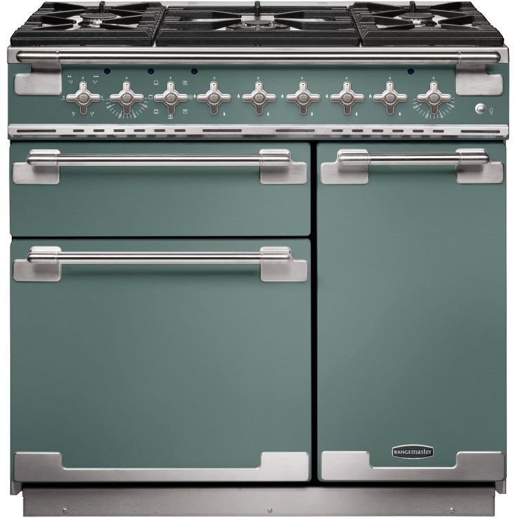 Rangemaster Elise 90cm Dual Fuel Range Cooker - Mineral Green