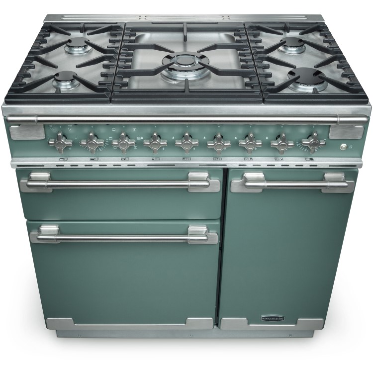 Rangemaster Elise 90cm Dual Fuel Range Cooker - Mineral Green