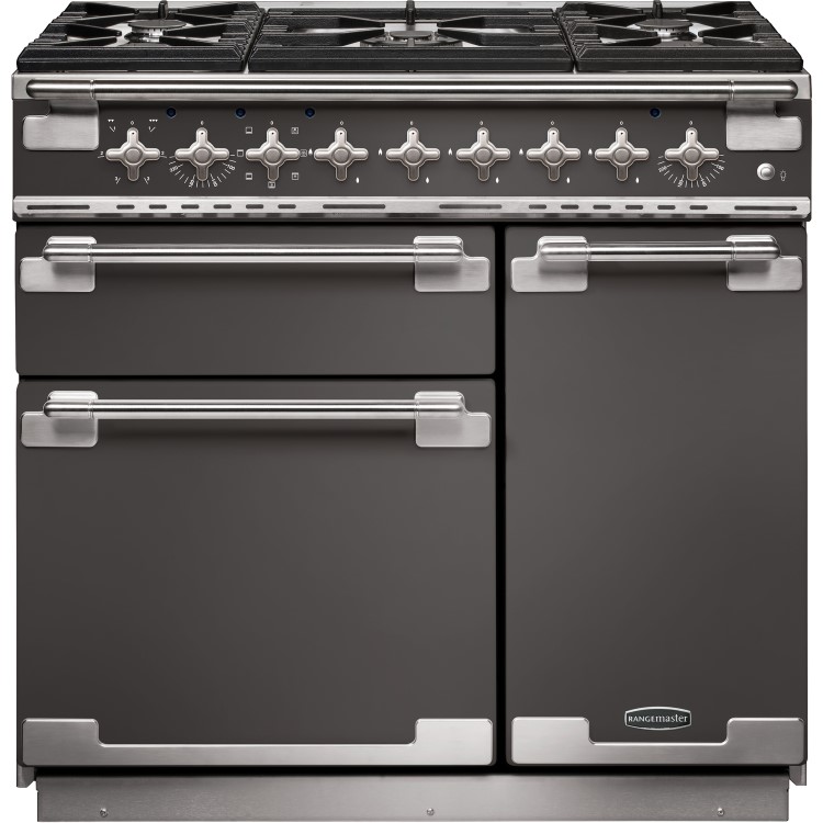 GRADE A1 - Rangemaster ELS90DFFSL Elise 90cm Dual Fuel Range Cooker - Slate