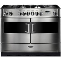 Rangemaster 83460 Elite SE 110cm Dual Fuel Range Cooker With Gloss Pan Stands - Stainless Steel