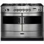 Rangemaster 83460 Elite SE 110cm Dual Fuel Range Cooker With Gloss Pan Stands - Stainless Steel