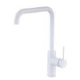 Single Lever White Monobloc Kitchen Mixer Tap - Elwood