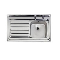 Astracast EM1060SL Emerald Single Bowl Left Hand Drainer Satin Steel Sink