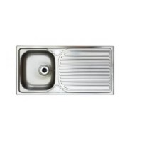 Astracast EM1260SL Emerald Single Bowl Left Hand Drainer Satin Steel Sink