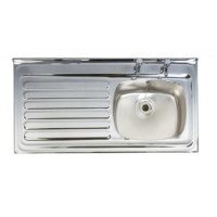 Astracast EM1260SR Emerald Single Bowl Right Hand Drainer Satin Steel Sink