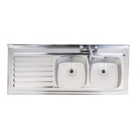 Astracast EM1560DR Emerald Double Bowl Right Hand Drainer Satin Steel Sink