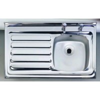 Astracast EM4221SL Emerald Single Bowl Left Hand Drainer Compact Satin Steel Sink