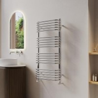 Chrome Curved Towel Radiator 1000 x 500mm - Ember