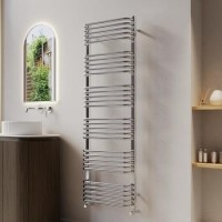 Chrome Curved Towel Radiator 1530 x 500mm - Ember