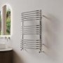 Chrome Curved Towel Radiator 740 x 500mm - Ember