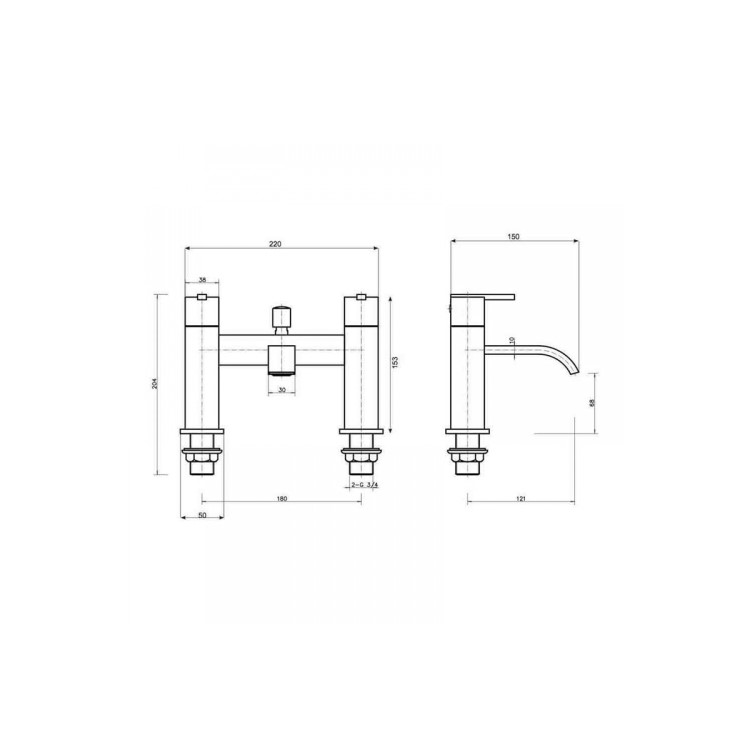 Piazza Bath Filler MIxer Tap