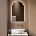 EMPIREBB500 Arched Brass Backlit Heated Bathroom Mirror with Lights 500 x 800mm - Empire